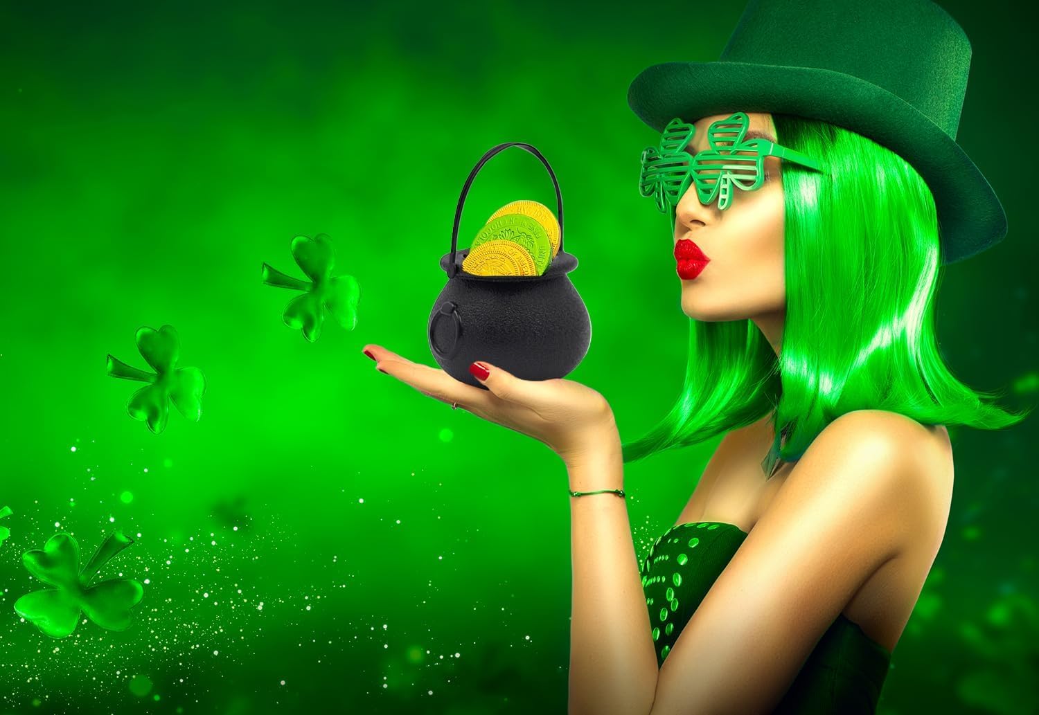 Black Candy Cauldron Kettles, Party Decoration Supplies, St. Patrick's 3" Inches (48-Pack) Witch Cauldron, Candy Bucket, Cauldron Pot