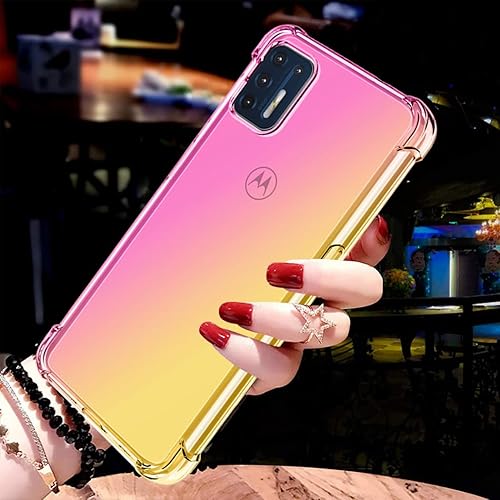 Miniatura 4 de Ueokeird Funda para Moto G9 Plus, Motorola G9+ transparente y bonita degradada, funda delgada de TPU flexible antiarañazos, a prueba de golpes,