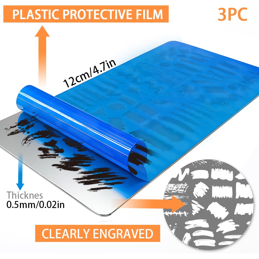 PH PandaHall 3pcs Brush Texture Nail Stamping Plate - Image 2