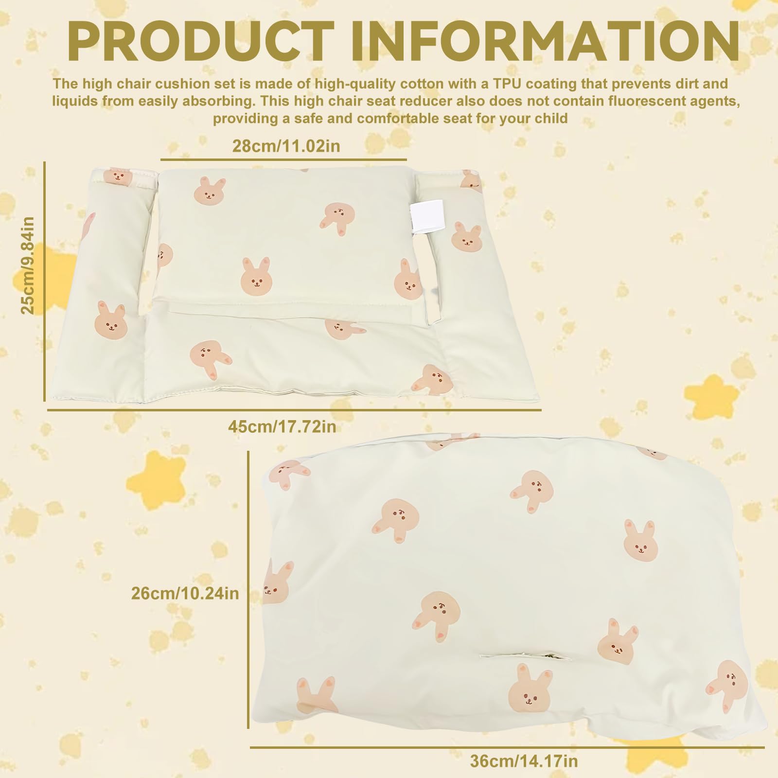 Image secondaire de WANDGU Coussin Chaise Haute Bebe: Coussin pour Chaise Haute Tripp Trapp Stokke avec un Joli Motif pour un Nettoyage Facile Détac