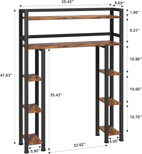 Miniatura 2 de Homeiju Armario de almacenamiento sobre el inodoro con soporte para papel higiénico, 35.5 pulgadas de ancho, organizador de baño independiente que