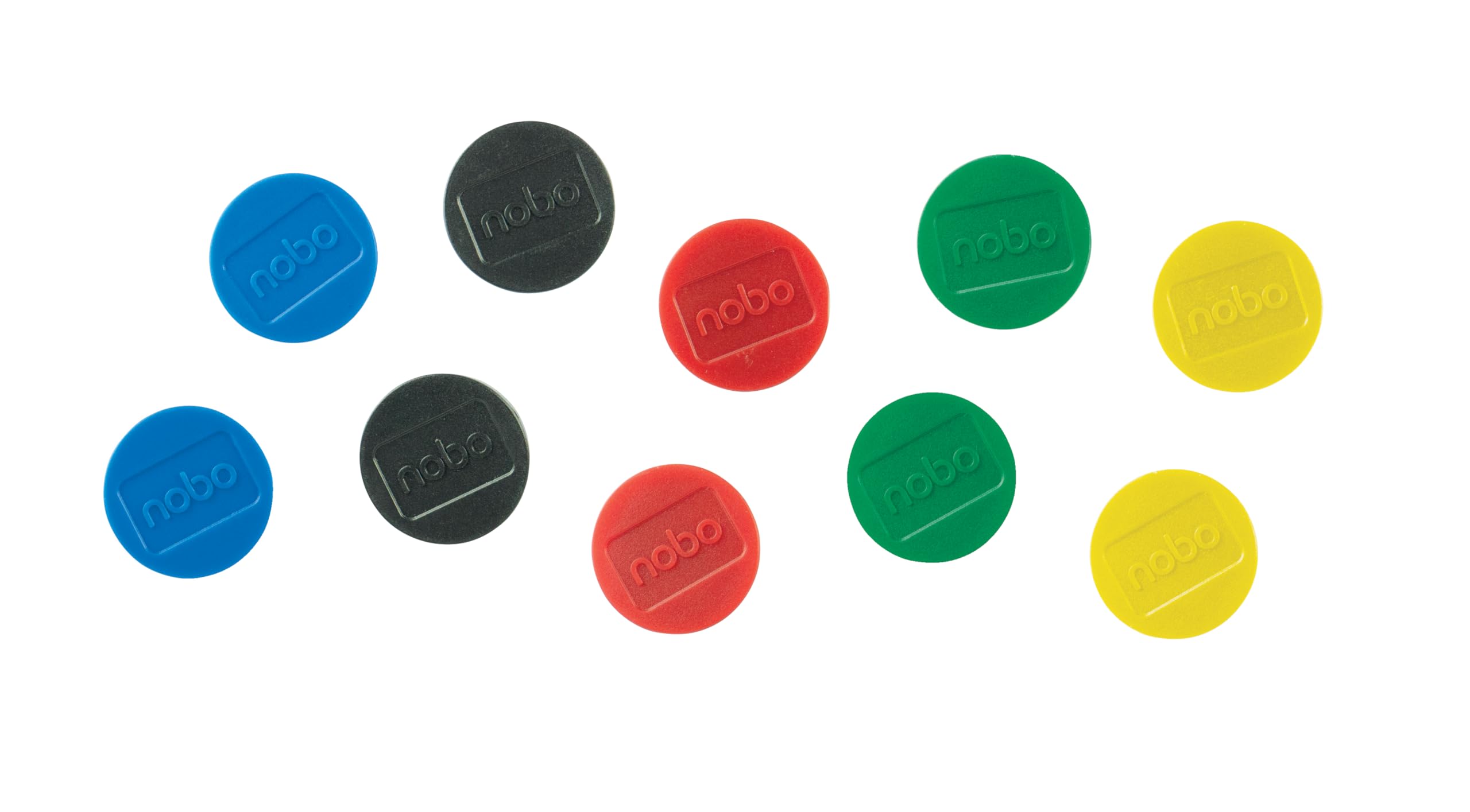 Nobo Whiteboard Magnets 38mm Assorted Colours Pack 10 - 1915318