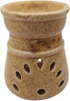 India Meets India Ceramic Tea Light Holder, Decorative Diya for Diwali, Diya for Diwali Puja, Handicraft Brown