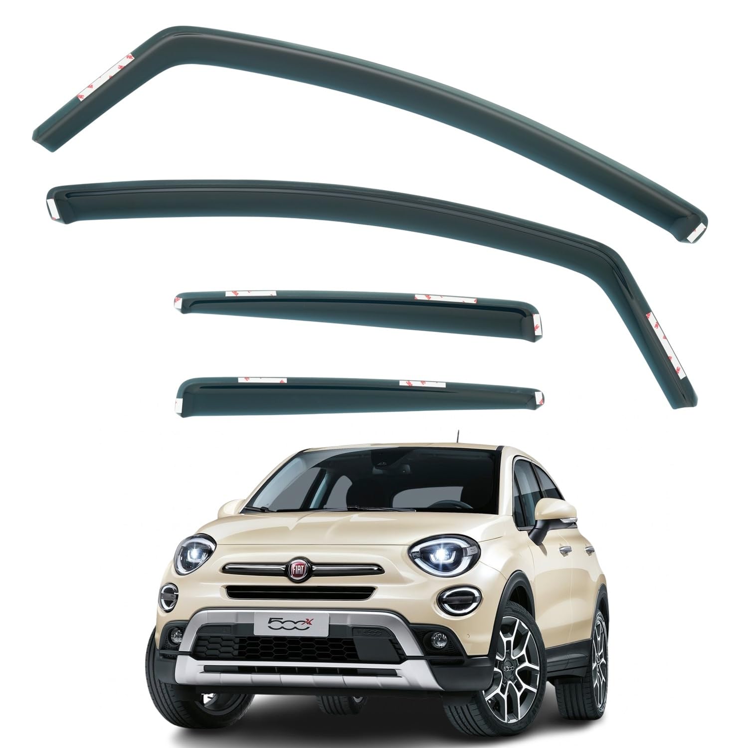 Lot de 4 déflecteurs d'air pour fenêtre latérale pour Dodge Ram 1500/2500/3500 à cabine double Lot de 4 déflecteurs d'air pour fenêtre latérale pour Dodge Ram 1500/2500/3500 à cabine double