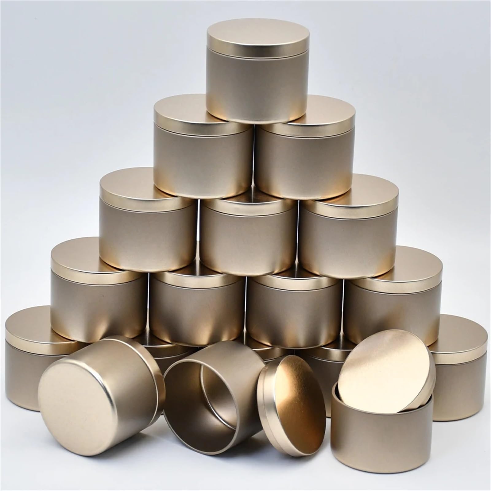 Słoiki na świece, Metalowe słoiki na świece z pokrywką 24 szt. 4 uncje/8 uncji(4oz-24pcs)