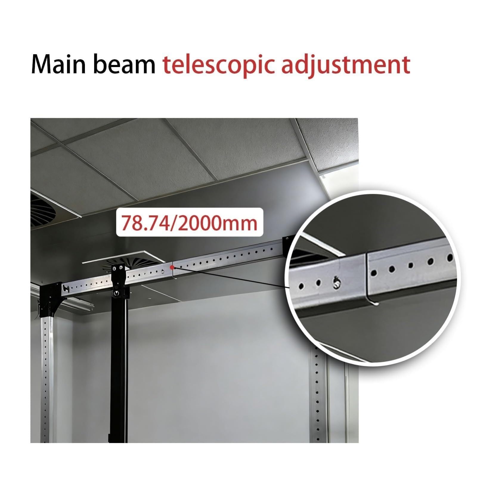 Tragbarer mobiler Aluminium-Portalkran, 2000 kg Kapazität, verstellbare Höhe 8,7–13,6 Fuß & Spannweite 2,4–4,6 m, für Werkstatt, Garage, Ladestation