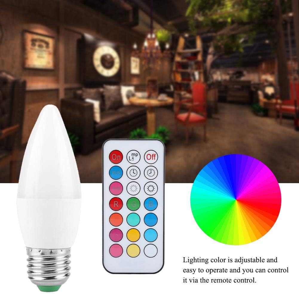 Haofy LED Candelabra Light Bulbs, 3W RGB Color Changing LED Candle Light Bulb with Remote Control AC85-265V (RGB+Warm white-E12)