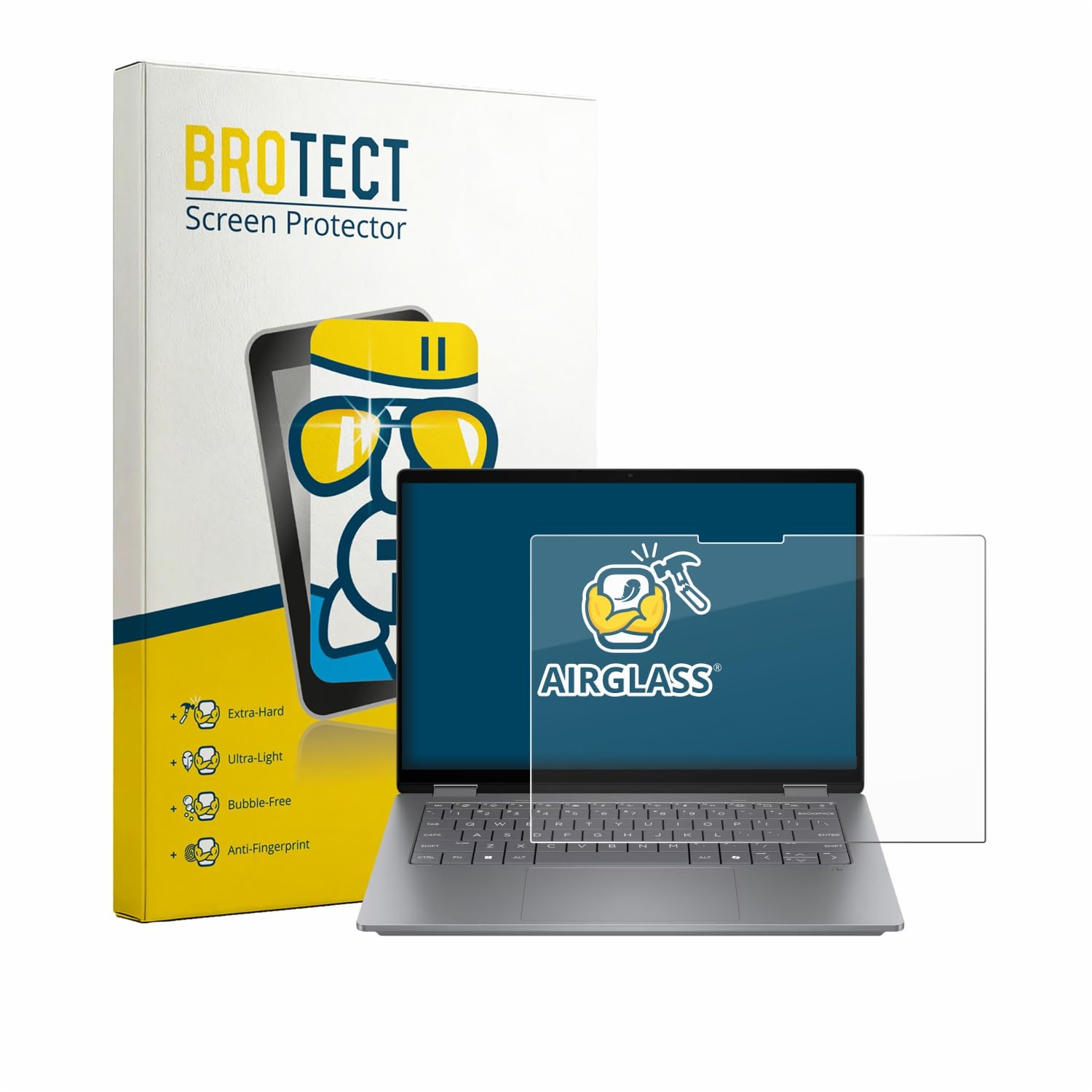 BROTECT Protector Pantalla Cristal para HP OmniBook X Flip 14 Protector Vidrio - [Dureza 9H, Anti-Arañazos]