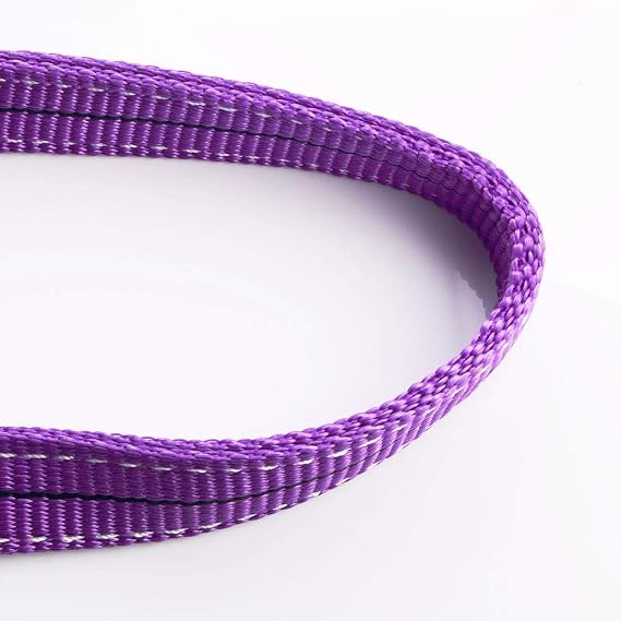 TopHomer Purple 1T 2M Polyester Cargo Lifting Sling Duplex Flat Webbing Lift Strap Heavy-Duty Lift and Tow Strap