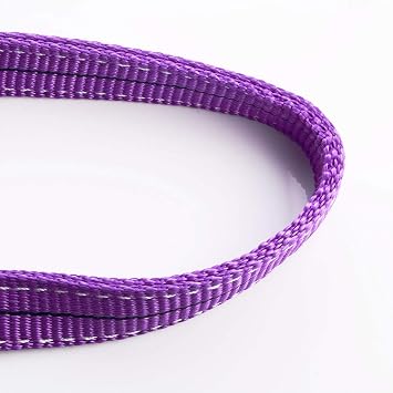 TopHomer Purple 1T 2M Polyester Cargo Lifting Sling Duplex Flat Webbing Lift Strap Heavy-Duty Lift and Tow Strap