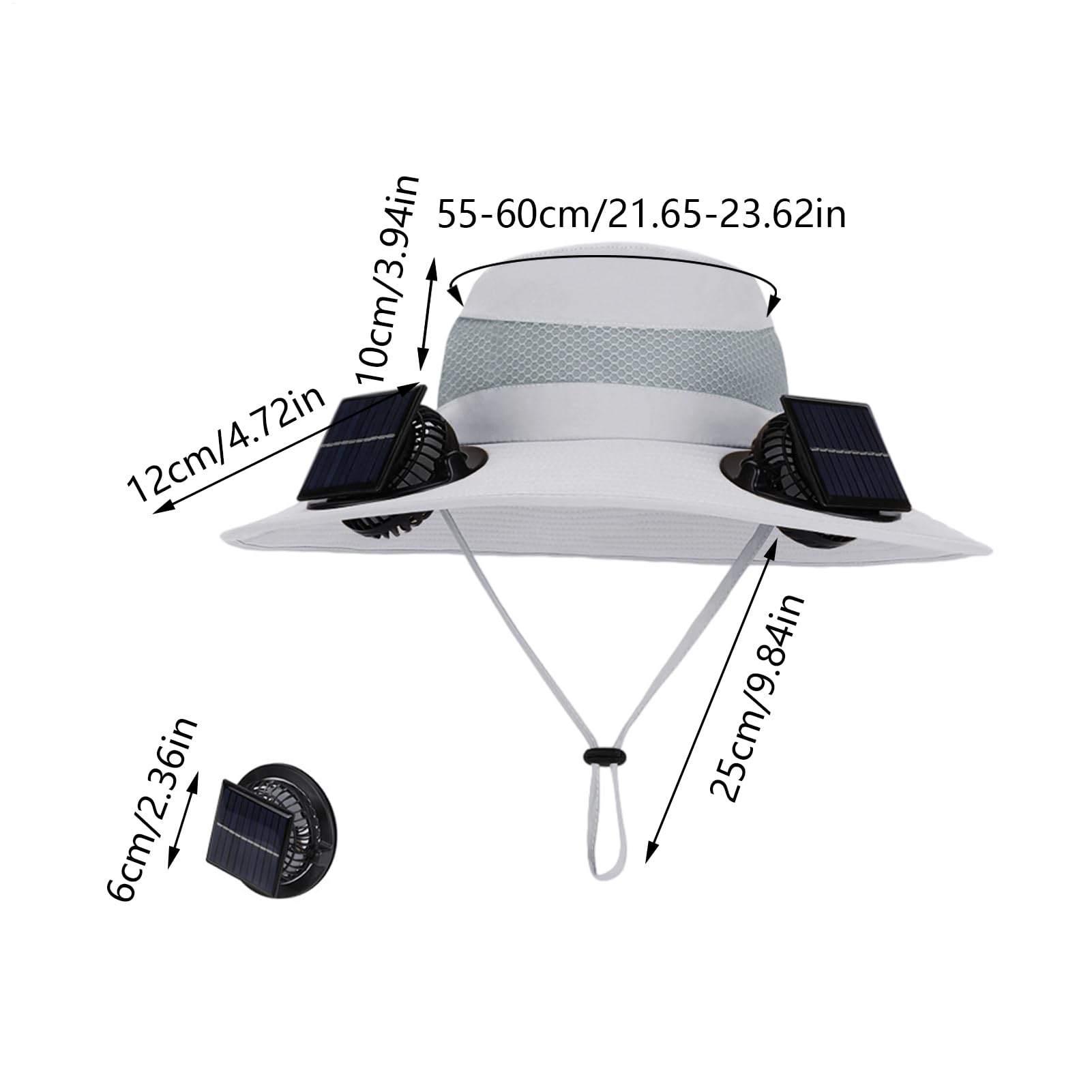 Cappelli Ventilati Per Uomo Cappello a Tesa Larga con Ventola Solare