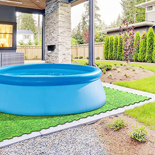 Rasenbodenschutz, EVA-Gummiboden, 8-teilig, Stück 50x50 cm, Poolboden, Herausnehmbarer Poolboden, Poolpuzzle, Poolbodenschutz, Rasen, Aktive