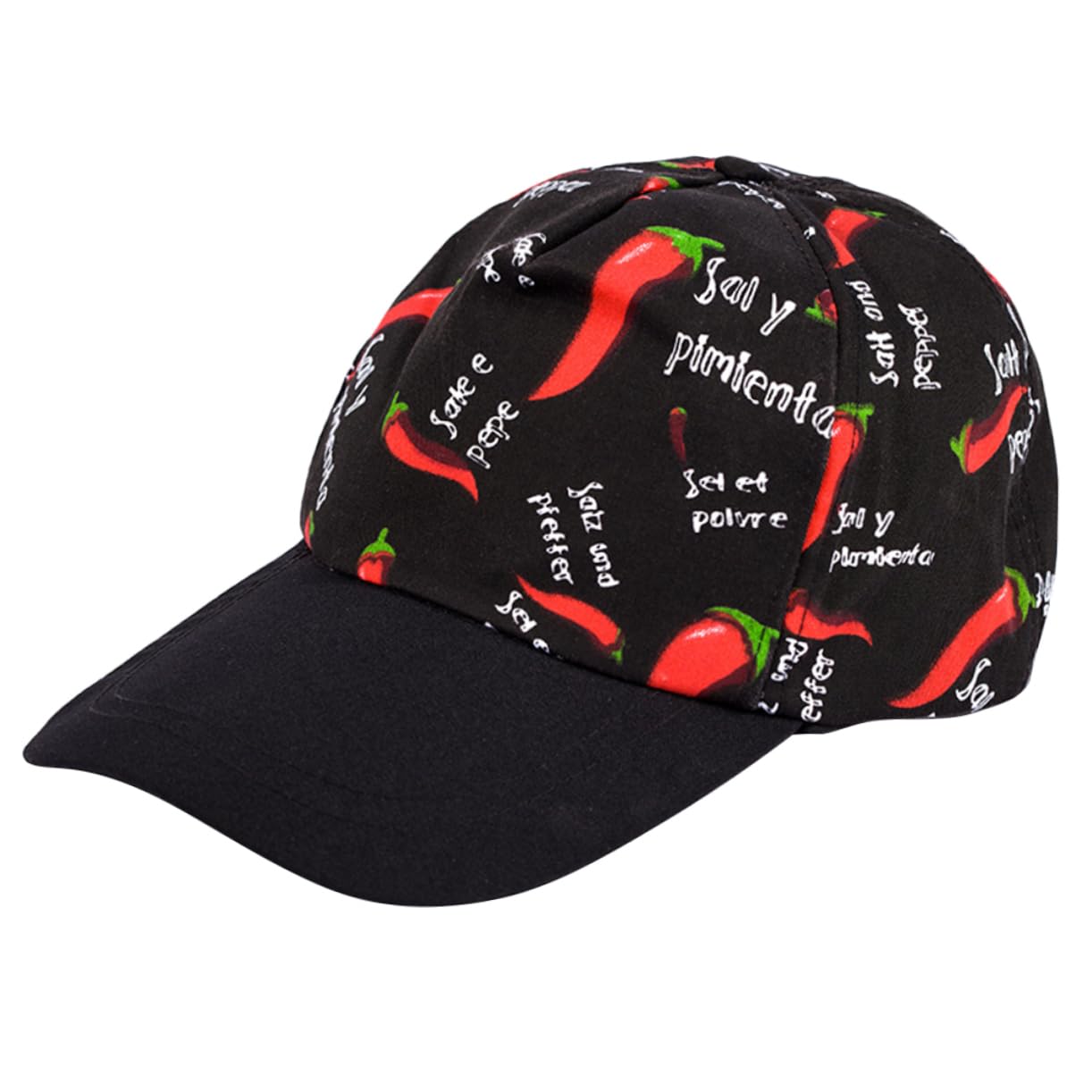 Beavorty 1Pc Creative Chilli Pattern Chef Hat for Men Women Comfortable Waiter Cap for Kitchen Work Premium Design for Cooking and Catering Environments Black