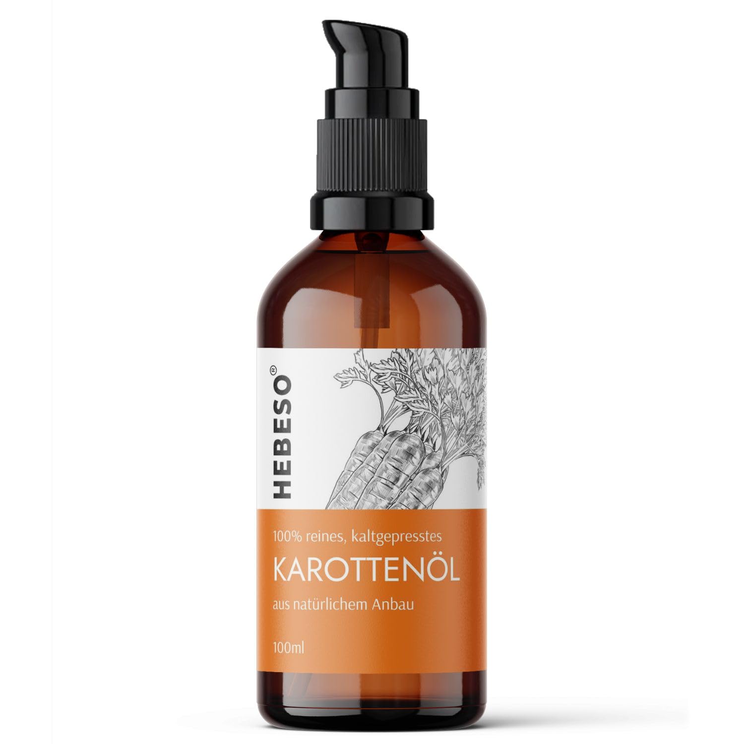 Karottenöl 100% Bio Kaltgepresst, Öl, 100ml | Sichtbare, schöne Bräune | Leicht zu verteilen | schützt vor schädlichen UV-Strahlen | stellt ihre Elastizität, Weichheit und Glätte wieder her