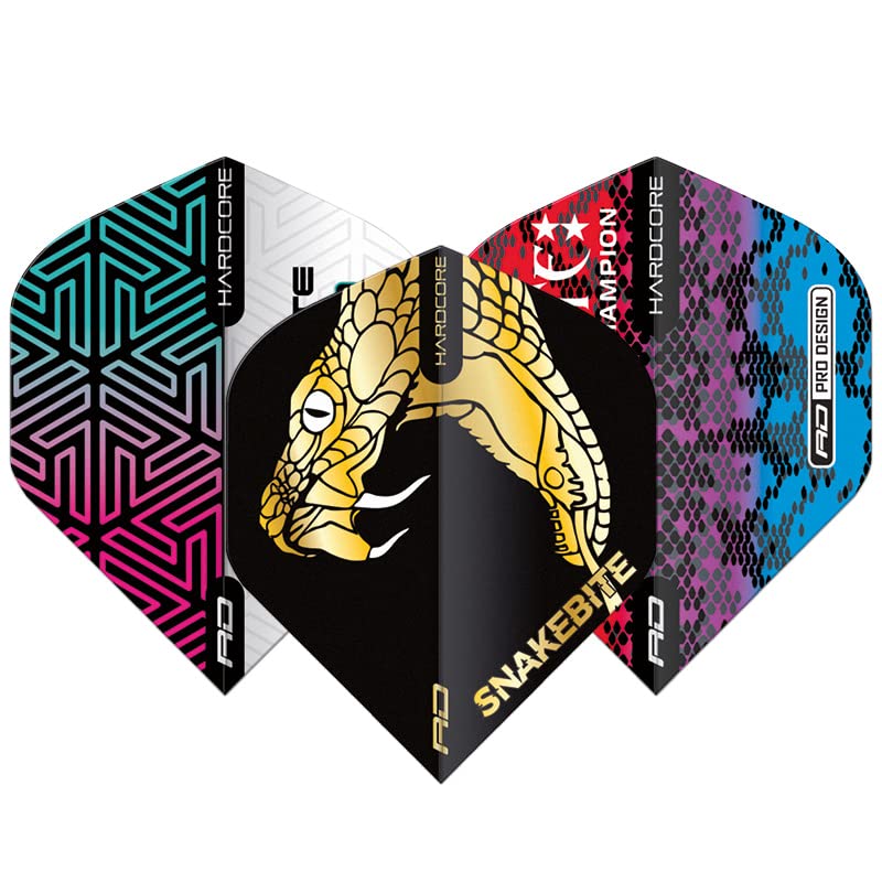 RED DRAGONAssorted Dart Flight Pack - 3 Sets per Pack (Total 9 Dart Flights)