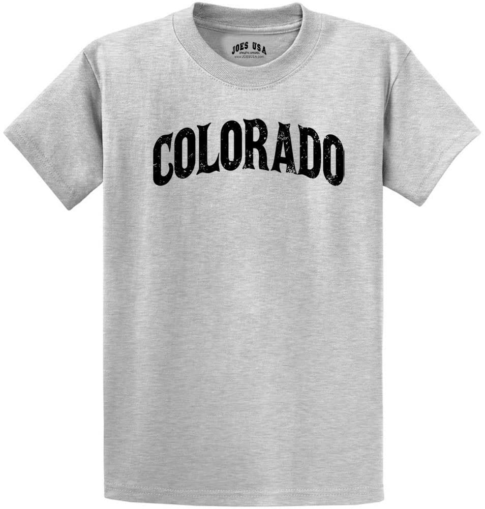 Joe's USA Vintage States T-Shirts-Regular Big and Tall-2XL-Ash-Colorado/b
