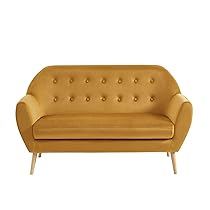 BAÏTA Divano Dritto Fisso Viggo 2 Posti in Velluto Senape