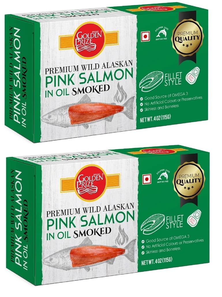 Golden Prize Wild Alaskan Smoked Pink Salmon Fillet in Oil, 115g(Pack of 2) (B09CM7P2BK) Amazon Price History, Amazon Price Tracker