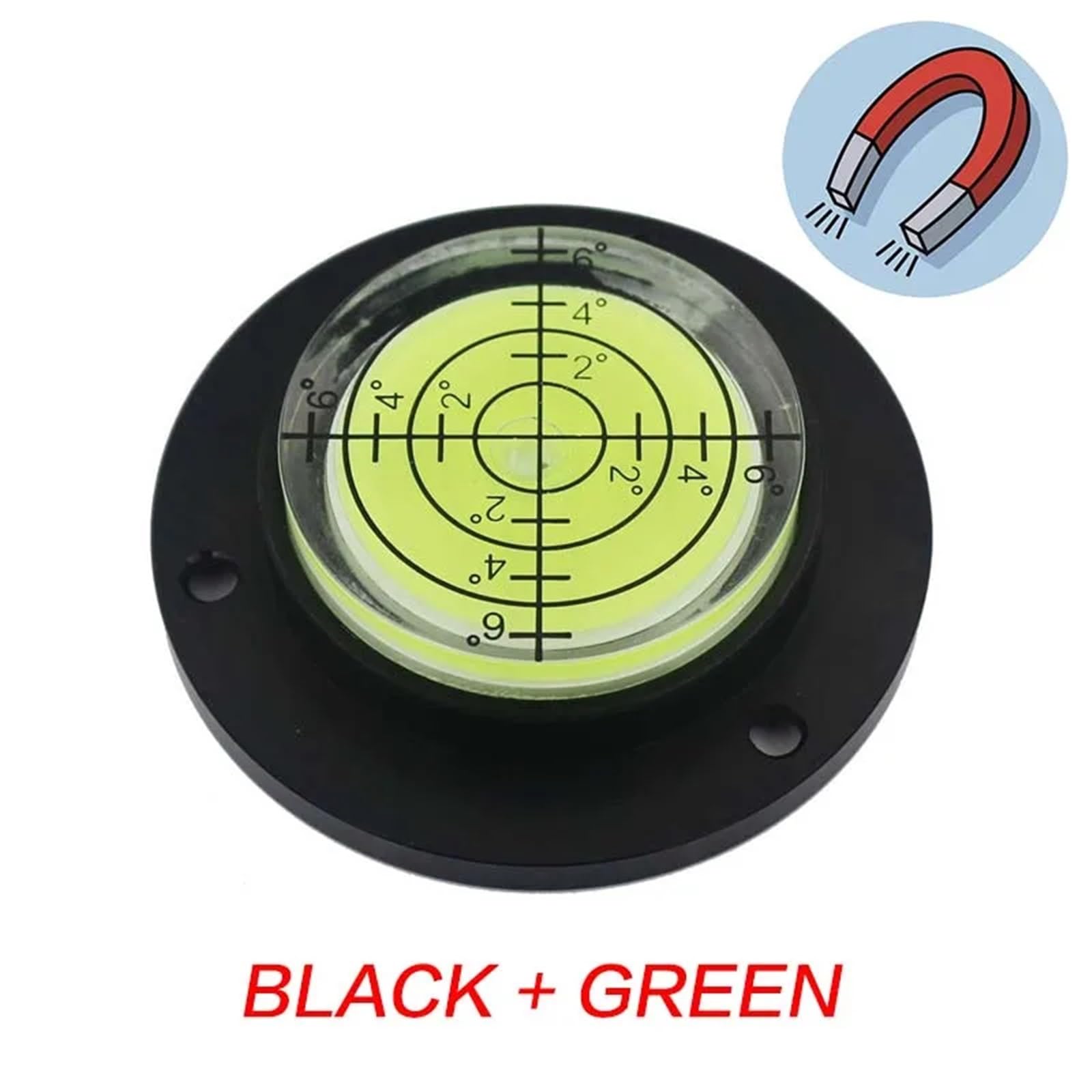 1 niveau à bulle magnétique miniature rond et puissant, 50 x 13 mm | 1pc strong magnetic mini round level Bubble Spirit Level 50*13mm(White Green magnetic)