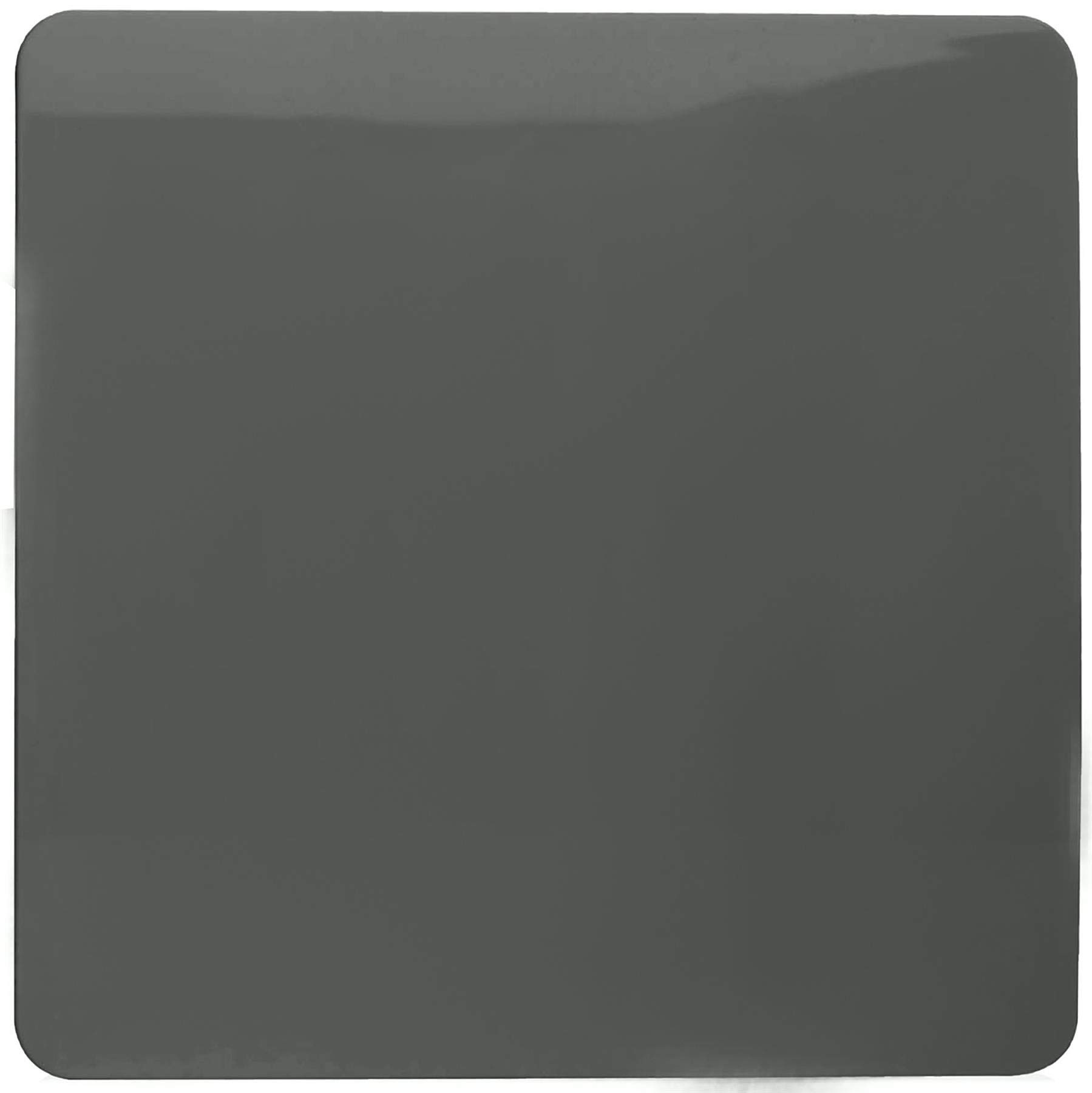 Trendi Artistic Modern Glossy Tactile Single Blanking Plate Charcoal