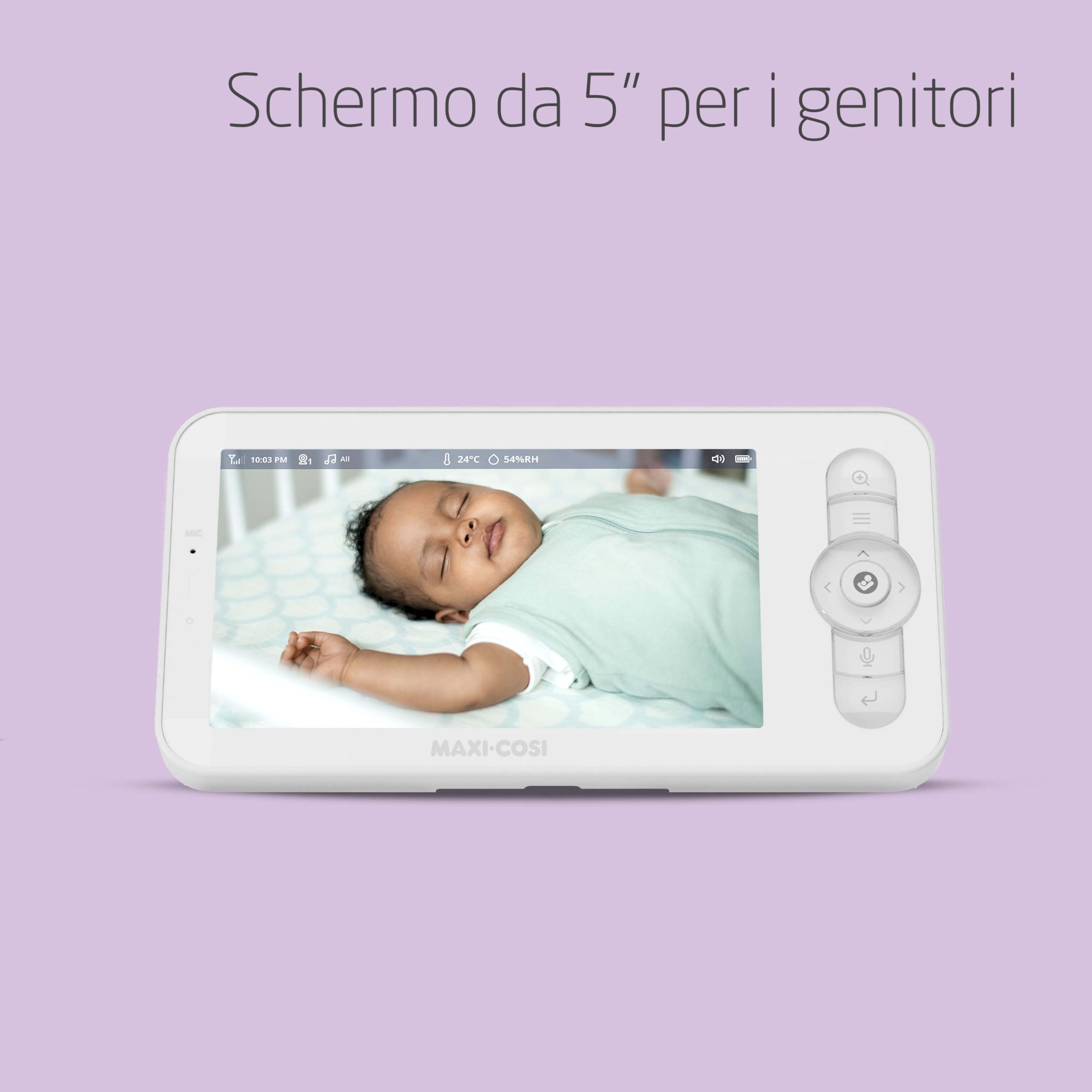 Maxi-Cosi See Pro Video Baby Monitor WiFi HD, Visione Notturna, Rilevamento Movimento, Termometro Igrometro