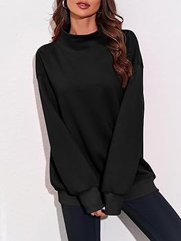 Fisoew Women's Oversized Turtleneck Sweatshirt Long Sleeve