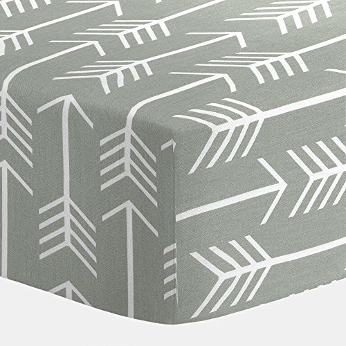 Image of Carousel Designs Gray Arrow Crib Sheet