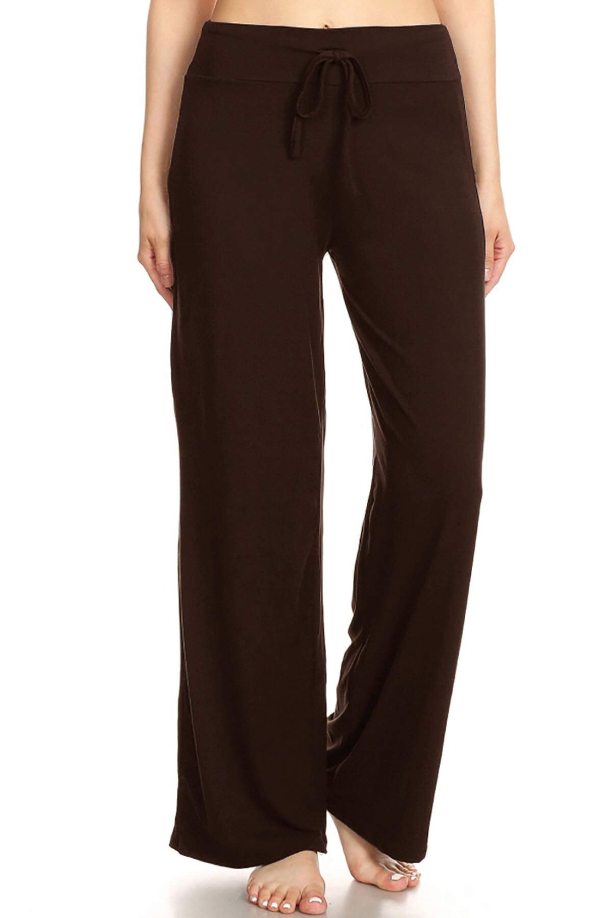 Leggings Depot Women's Wide Leg Drawstring Pajama Pants for Lounge, Sleep
