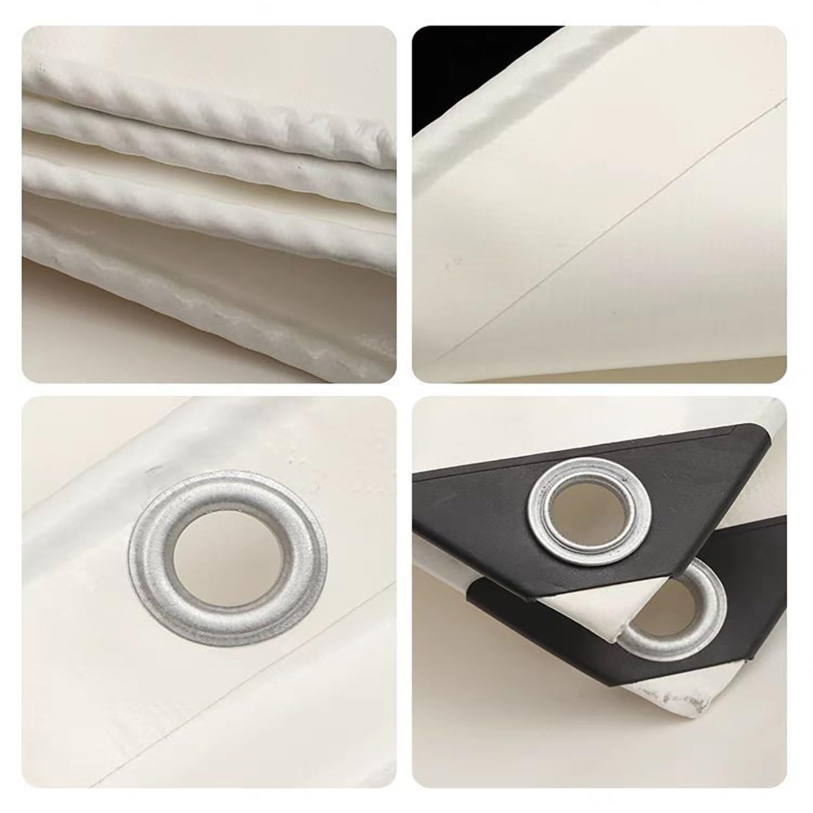 Lona Impermeable Exterior 270 x 330 cm Resistente a Los Rayos UV Lona de Plástico PE con Ojales, 120 G M² para Terrazas Muebles Leña Jardín Piscina Coche, Blanco