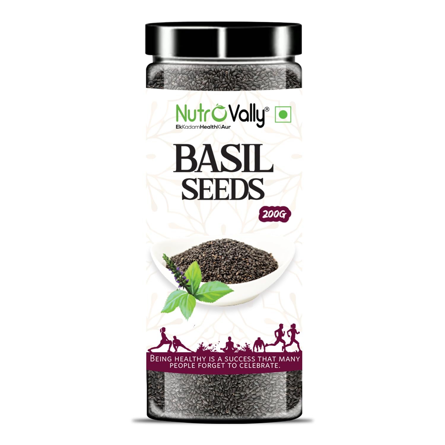 NutroVally - Basil/Sabja Seeds for Weight Managament 200 gm | Raw Sabja seeds for Enhance Skin & Hair Health | Immunity Healthy Diet Tukmaria Seeds 200gm (B0BFX8PRZF) Amazon Price History, Amazon Price Tracker