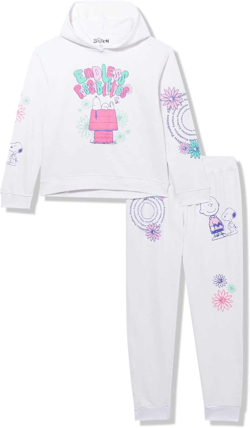 Peanuts girls Snoopy Girls 4-16 Endless Possibilties Hoodie & Jogger 2pc Set