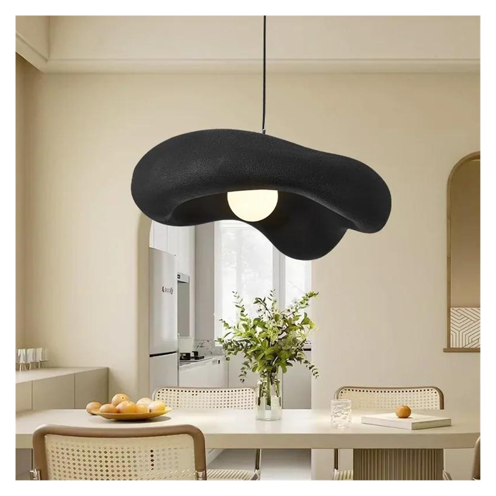 SXECAEPS Modern creative chandelier Designer Dining Table Pendant Light Nordic Lustre Restaurant Ceiling Cafe Shop Hotel Hanging Lamp(Noir)
