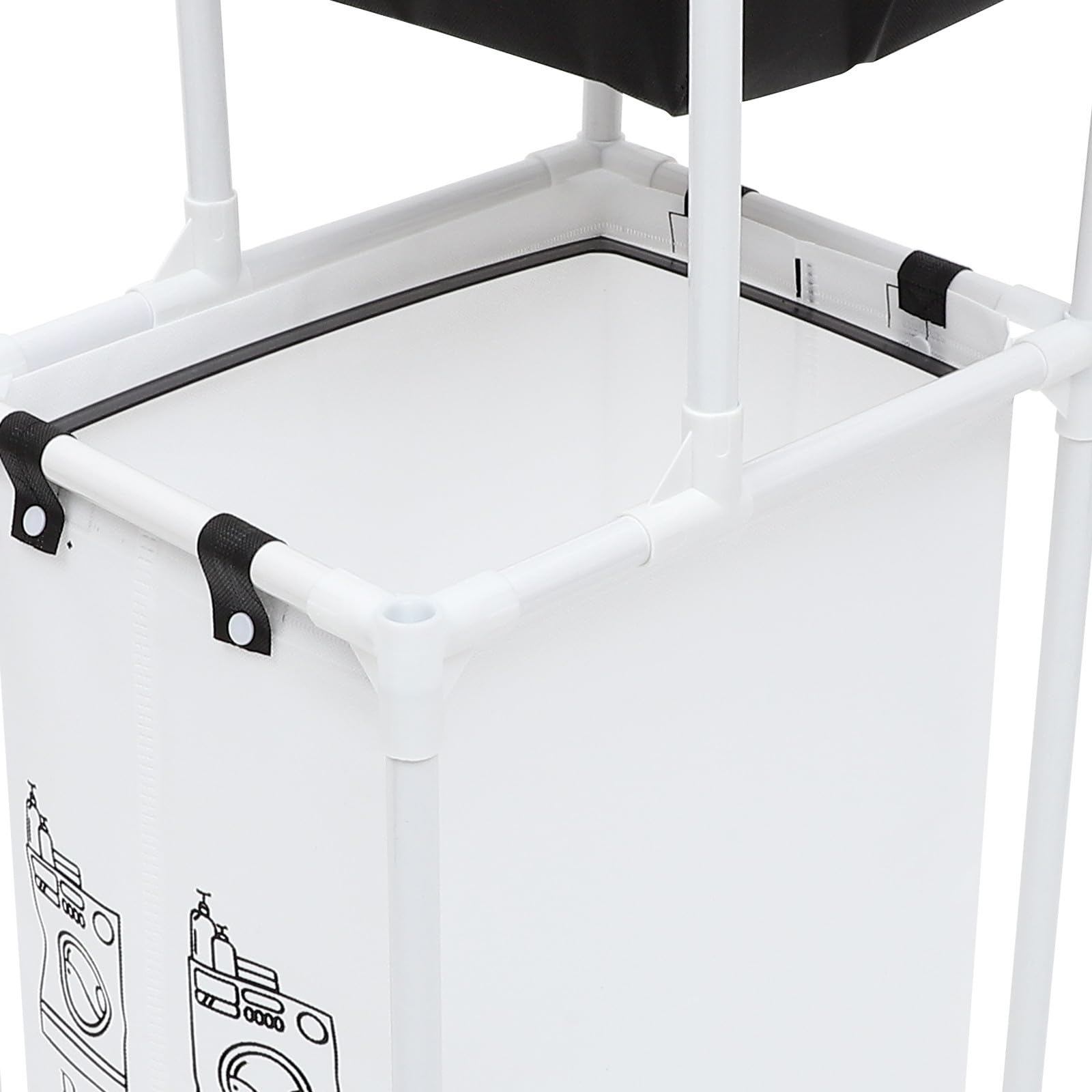 Großer Wäschekorb mit Ständer, Faltbar, Tragfähig, Druckfest, für Zuhause