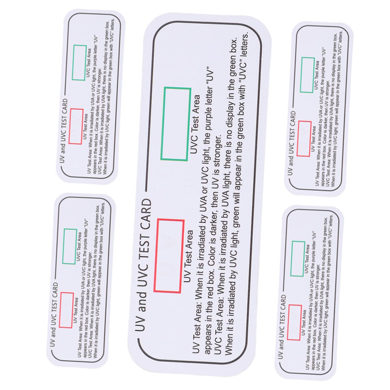Alipis 5 Set Scheda Uv Test Leggero Striscia Reattiva Uva Schede Di Prova Uvc-uva Scheda Indicatrice Scheda Di Rilevamento Uv Schede Indicatrici Uvc-uva Indicatore Led Carta 5 Pezzi*5