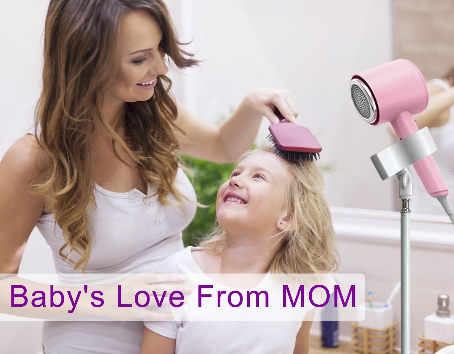 Purple River Hair Dryer Stand 20" to 63" Adjustable Blow Dryer Holder with Tripod and Universal Clip, Easy to Use, Hands Free Relieve Wrist Pain, Shoulder Periarthritis etc (White)