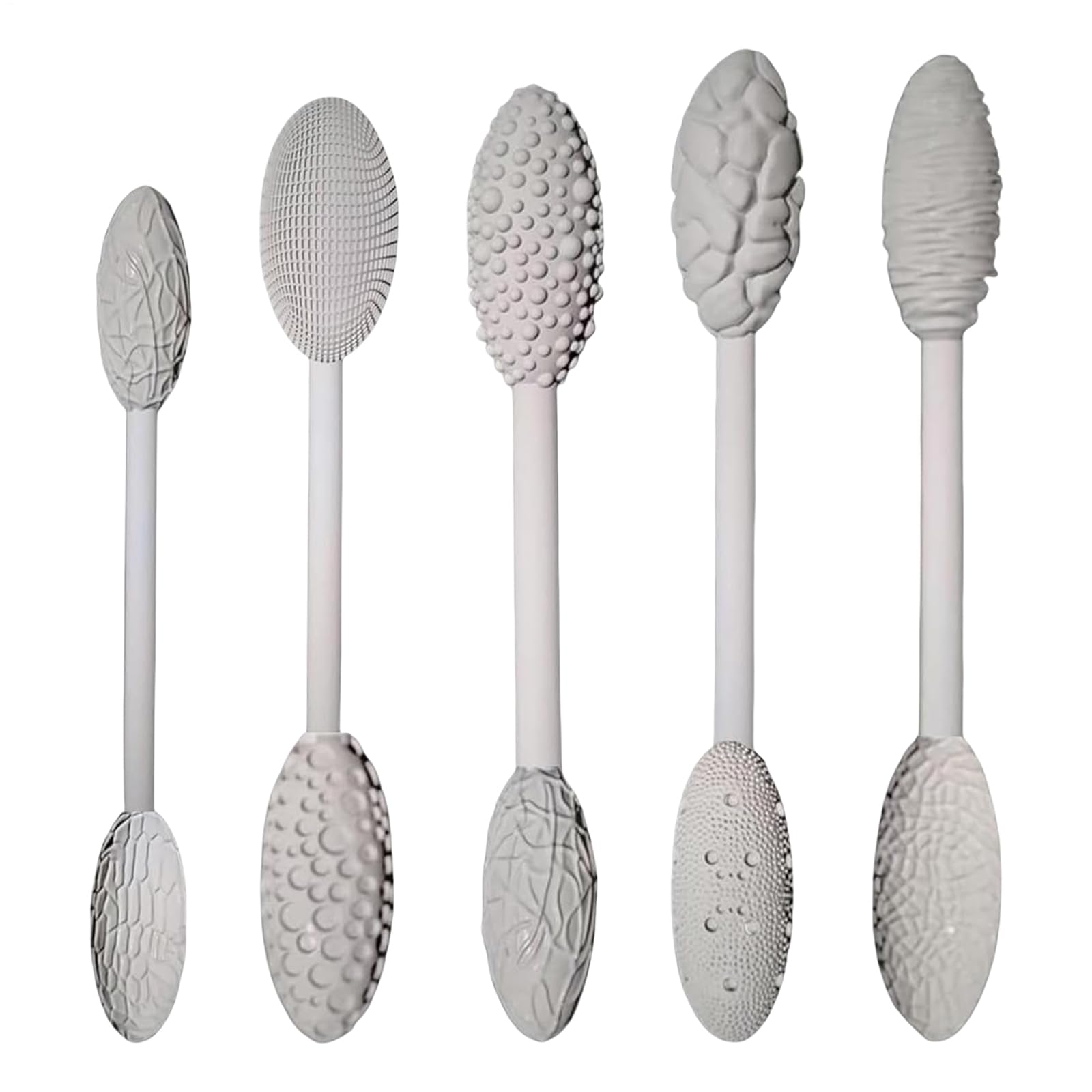 Kit di 5 rulli per texture in argilla, doppia testa, strumenti per modellare, modellare, rullo