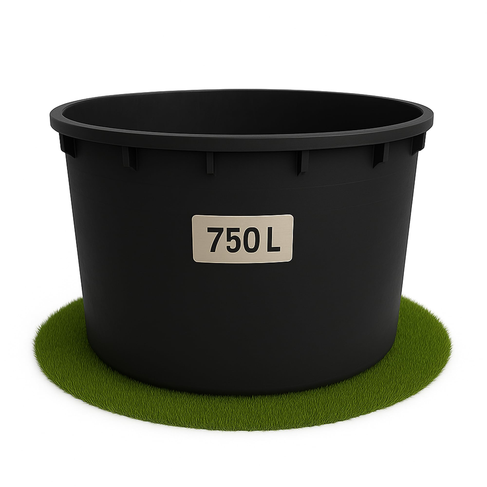 Ondis24 Botte per acqua piovana da 750 litri, XXL, serbatoio per acqua piovana in plastica nera, robusta e resistente ai raggi UV, botte per serbatoio dell'acqua