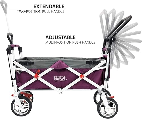 Miniatura 5 de Carro plegable creativo para exteriores para carga  Parque de playa jardín deportes y campamento magenta con toldo Negro, Hot Pink, Magenta