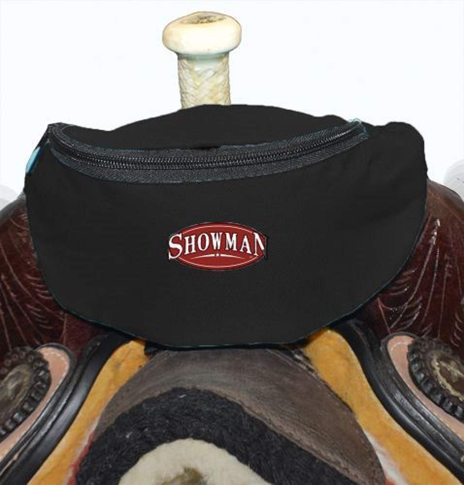 Showman BLACK Insulated Convenient Phone Accessory Snack Nylon Saddle Pouch Sack