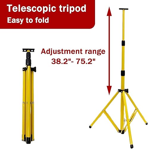 Miniatura 2 de Luz de trabajo LED en el soporte, luces de trabajo con soporte con soporte de trípode ajustable y plegable de 38.2 a 75.2 pulgadas, luces de trabajo