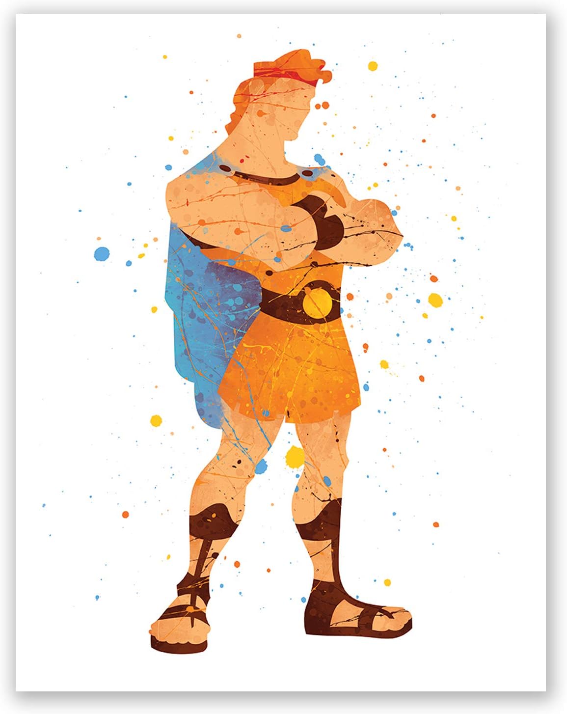 PGbureau Hercules Nursery Poster – Kids Room Print – Children’s Wall Art Home Decor – Party Decoration – Watercolor Artwork – Baby Birthday (8x10)