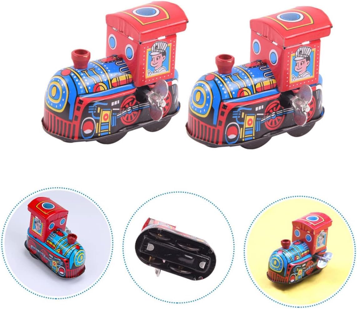 昭和レトロ　電車　ブリキ電車　ゼンマイ電車 美品⭐️ブリキの路面電車 ゼンマイ式 2両セット 昭和レトロ