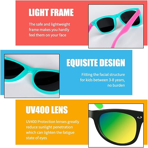 Miniatura 3 de AGGKKY Gafas de sol para niños a granel, regalos de fiesta, gafas de sol neón para niños y niñas con protección UV400