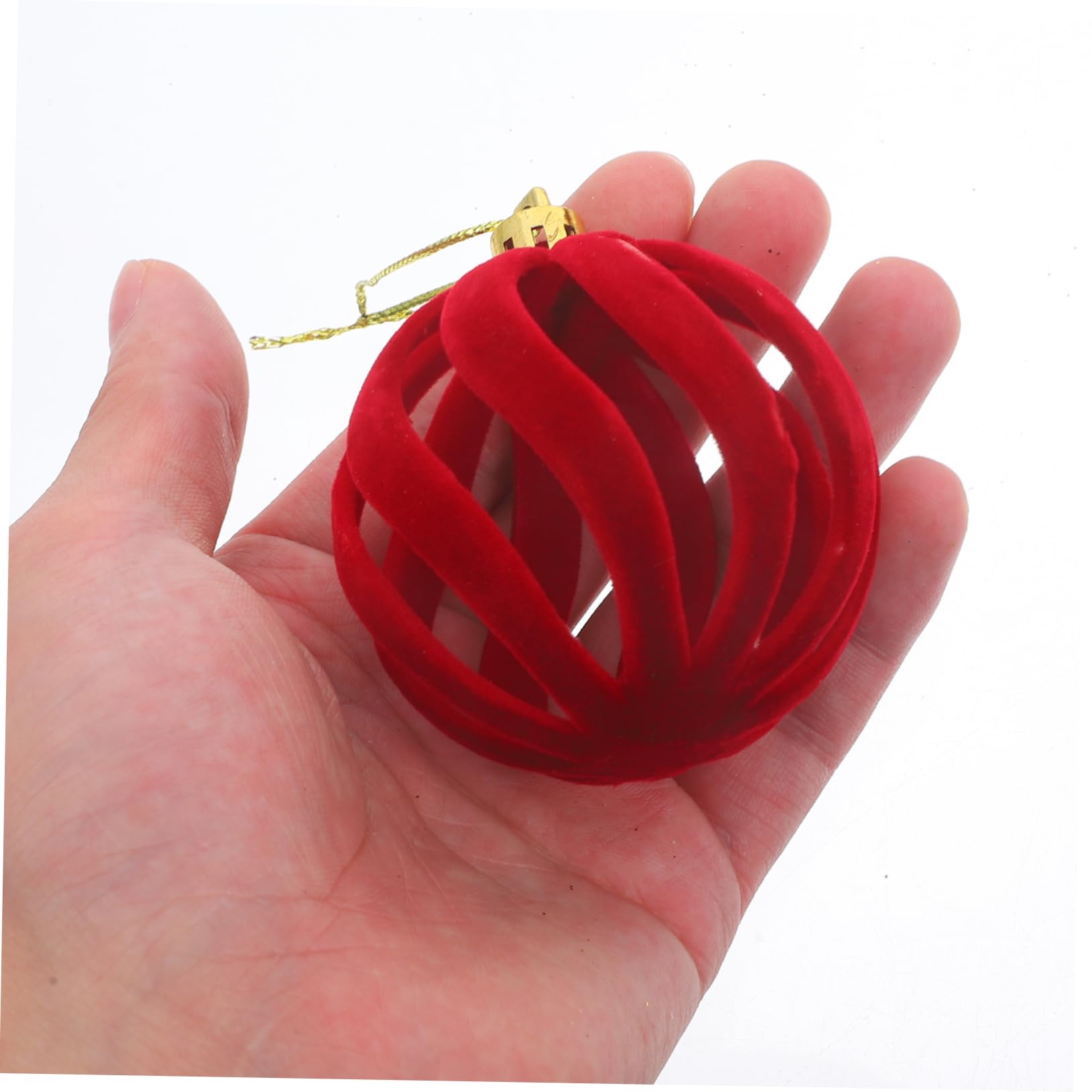 PRETYZOOM 24stücke Teiliges Weihnachtsbaum-dekorationskugeln Rot Flocking Weihnachtsbaum-hängeschmuck Für Festliche Anlässe Und Weihnachtsdekoration