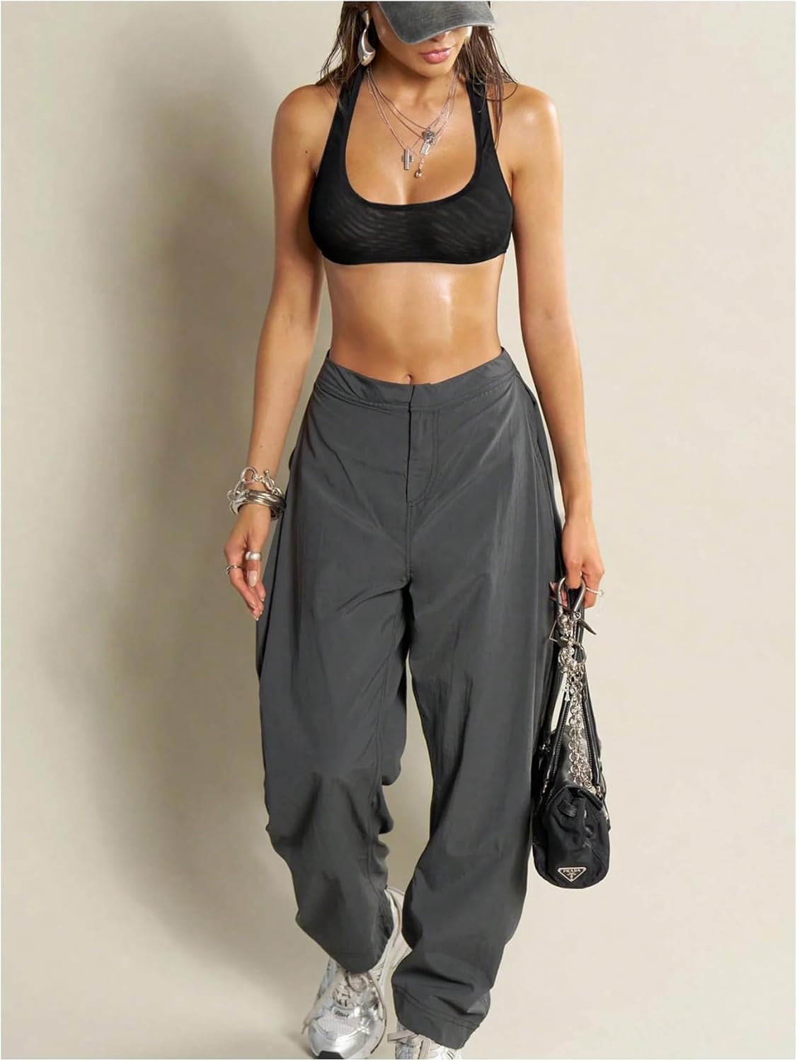 SweatyRocks Women's Sheer Mesh Racerback Sport Bra Sexy Soft Bralette Undershirt Halter Crop Top - Image 4