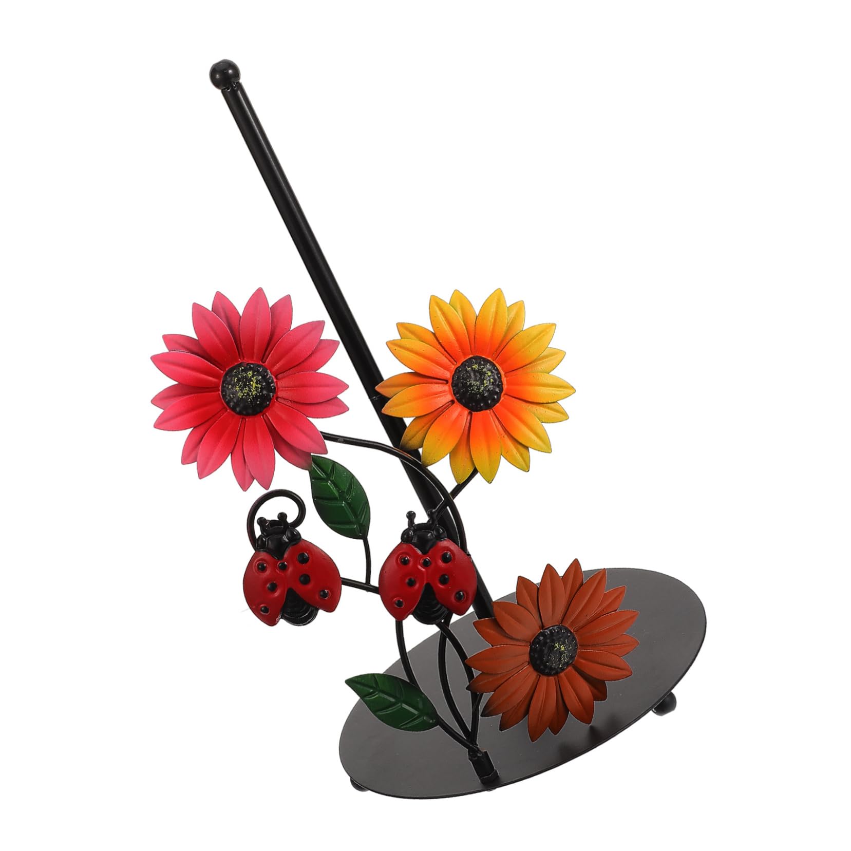 Porta Rotolo Carta in Ferro a Forma di Girasole da Tavolo | Design da Appoggio, Facile da Spostare, Design Moderno Elegante per Cucina e Salotto