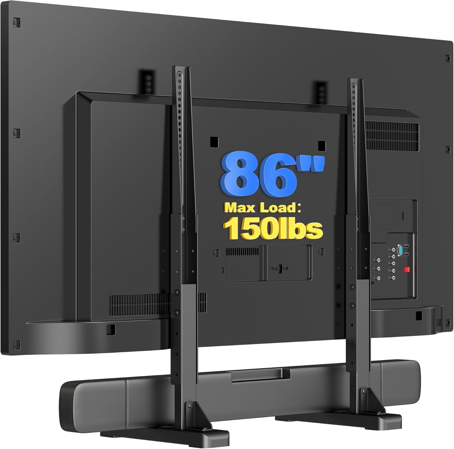 Large TV Stand Table Top for Most 24 to 86 Inch Flat/Curved TVs Heavy Duty TV Leg, Support 68kg, Max VESA 800x600mm, for Living Room ML3286