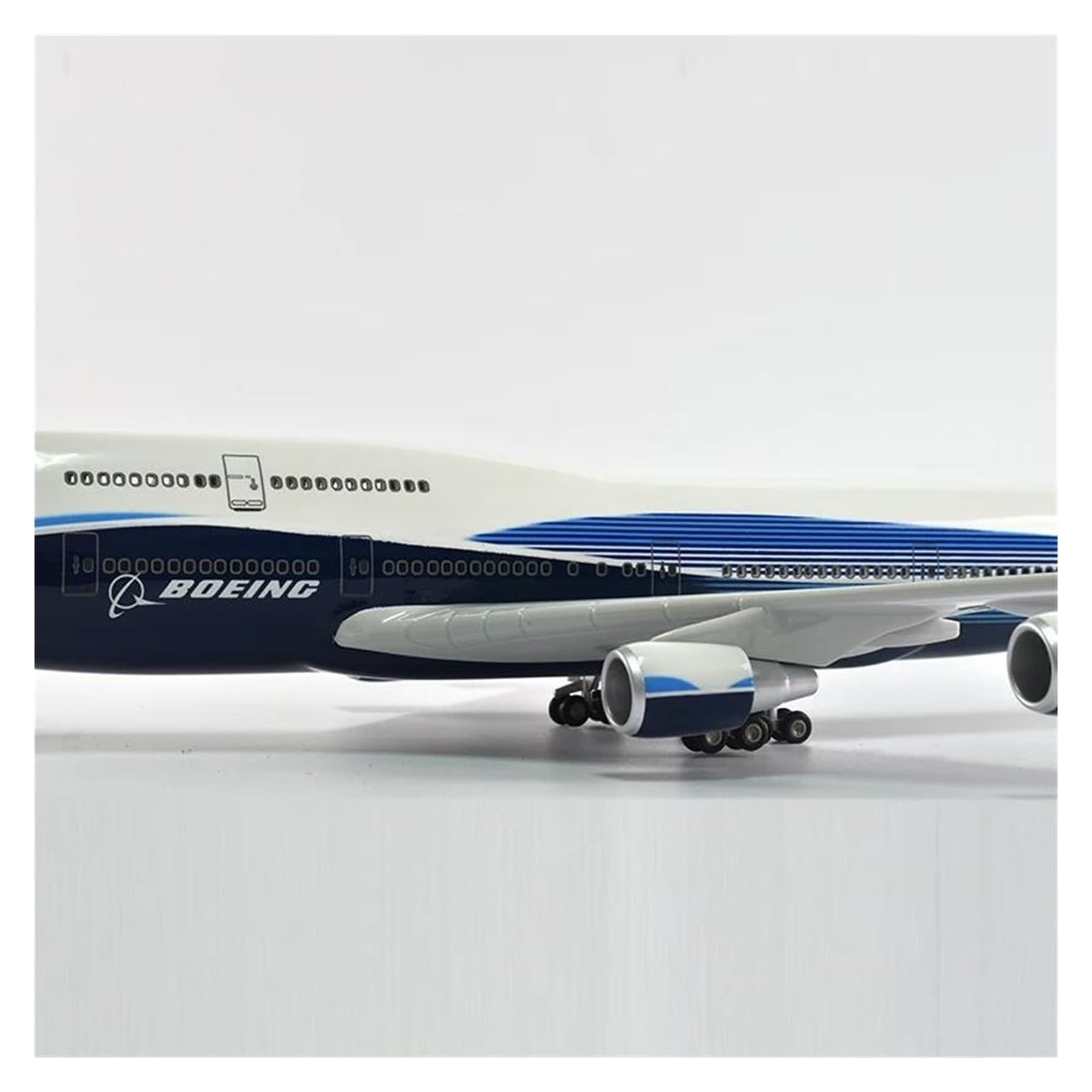 Aviones de Metal Fundido a presión de 46 cm para avión Boeing 747, Modelo de avión a Escala 1/160, Aviones de Resina fundidos a presión con colección de Luces, exhibición Decorativa para colección y