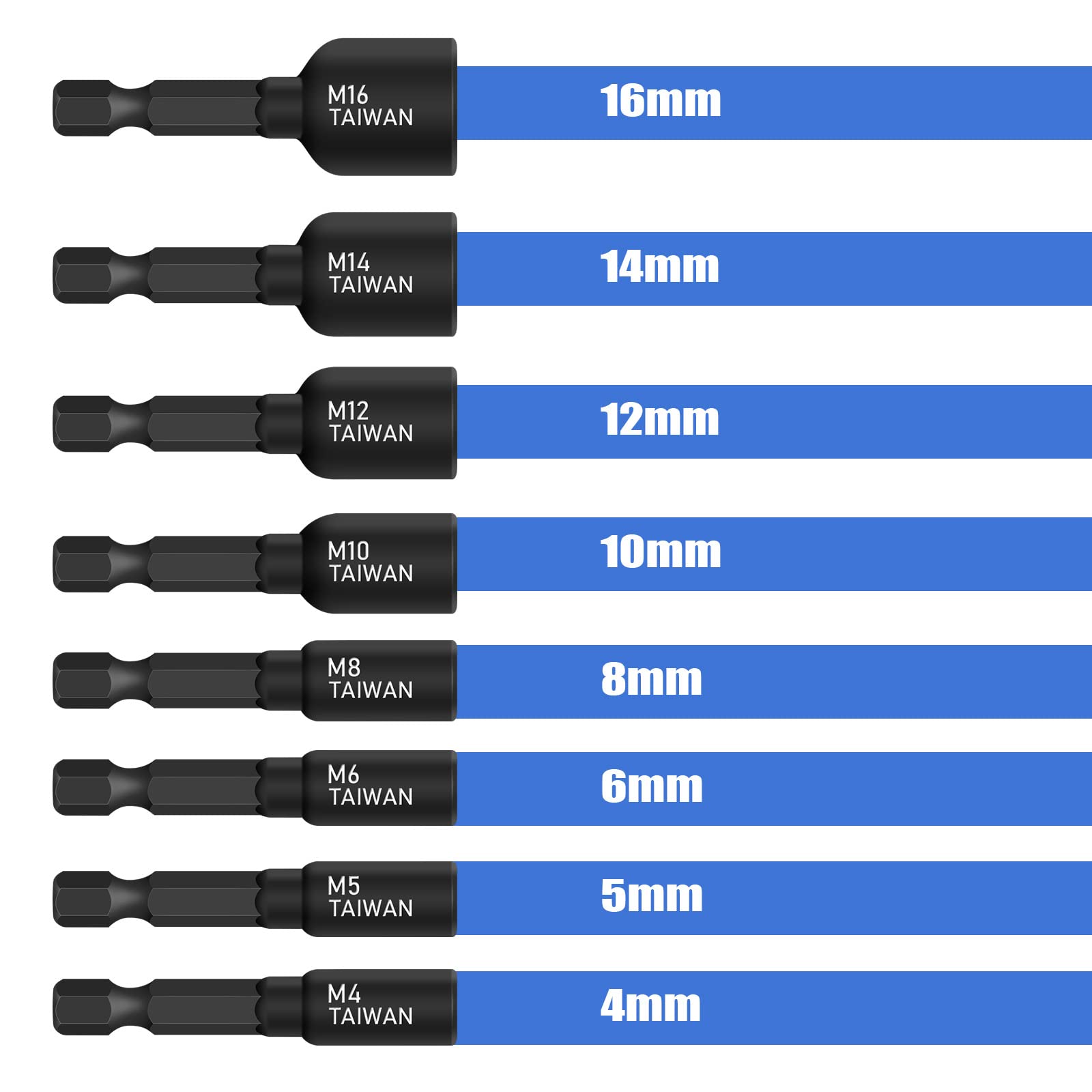 8 szt. adapter do gwintownika, M4-M16 1/4 cala, sześciokątny trzpień maszynowy, czworokątny adapter do wiertarki