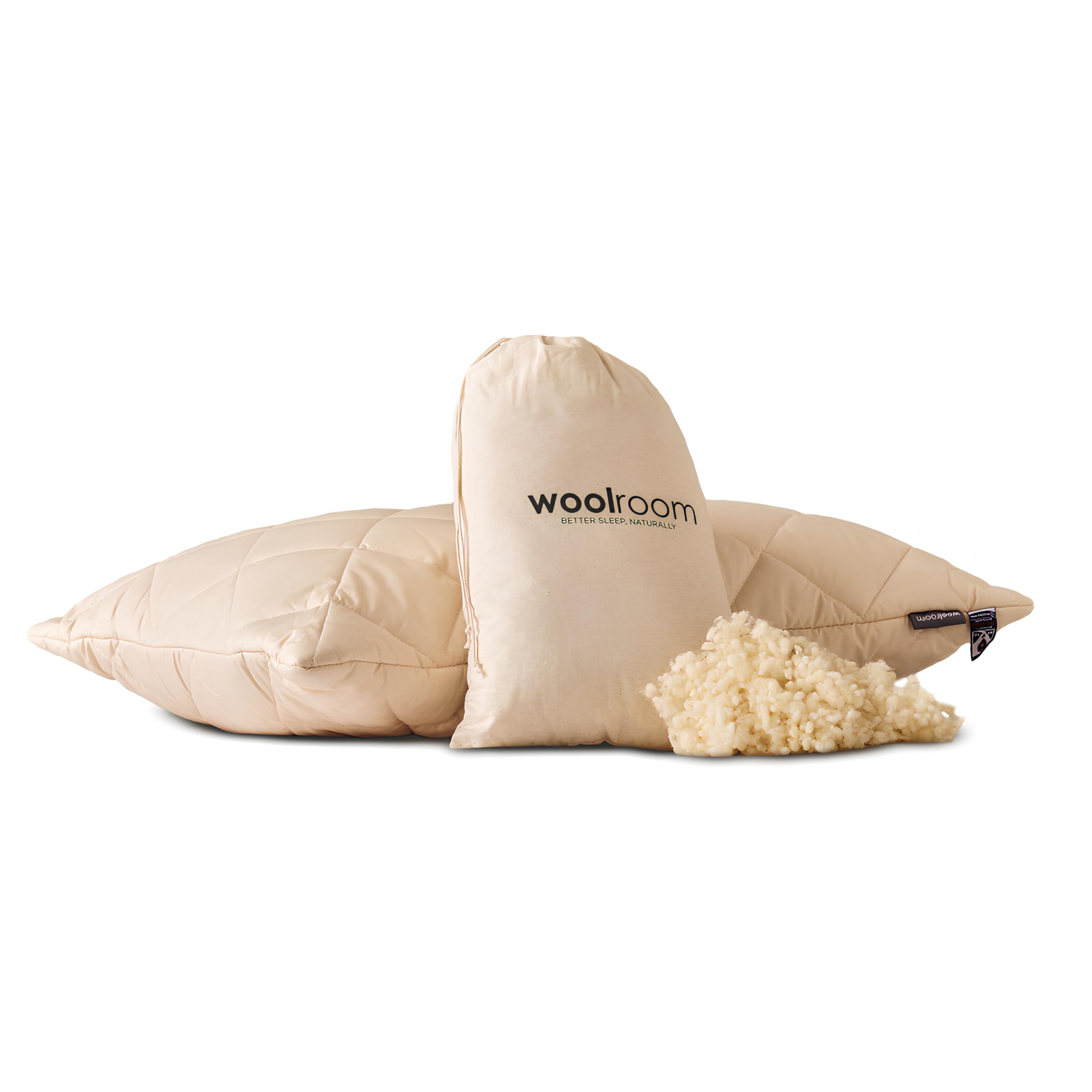 WOOLROOMExtra Wool for Washable Pillows - Luxury British Wool Filling - Temperature Regulating Feather and Down Alternative Pillow Stuffing, 8.8 oz.OEKO-TEX STANDARD 100